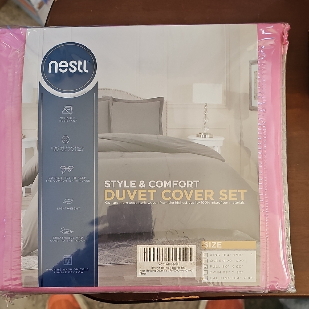 NEST Fragrances Gray and Pink Duvet Cover Set